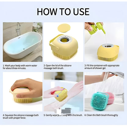 Set of 2 Soft Silicone Massage Bath Brushes with Soap Dispenser and Easy-Clean Design  Previous product  Next product