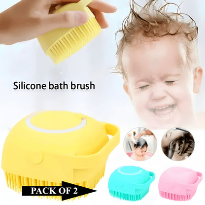 Set of 2 Soft Silicone Massage Bath Brushes with Soap Dispenser and Easy-Clean Design  Previous product  Next product