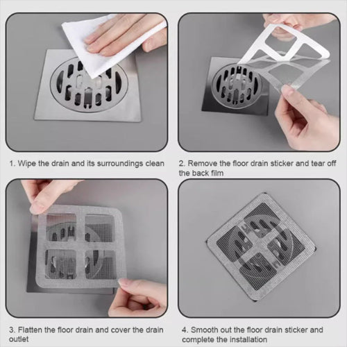 10Pcs Floor Drain Stickers Bathroom Hair Filter Hair net Bathroom Drain Filter Kitchen Anti Clogging Anti Cockroach Bugs