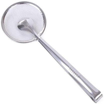 Fry Tool Filter Spoon Strainer With Clip Oil Frying BBQ Filter Stainless Steel Mesh Strainer Kitchen Tool Frying Mesh Colander Quick Strain Stainless Steel Tong Colander