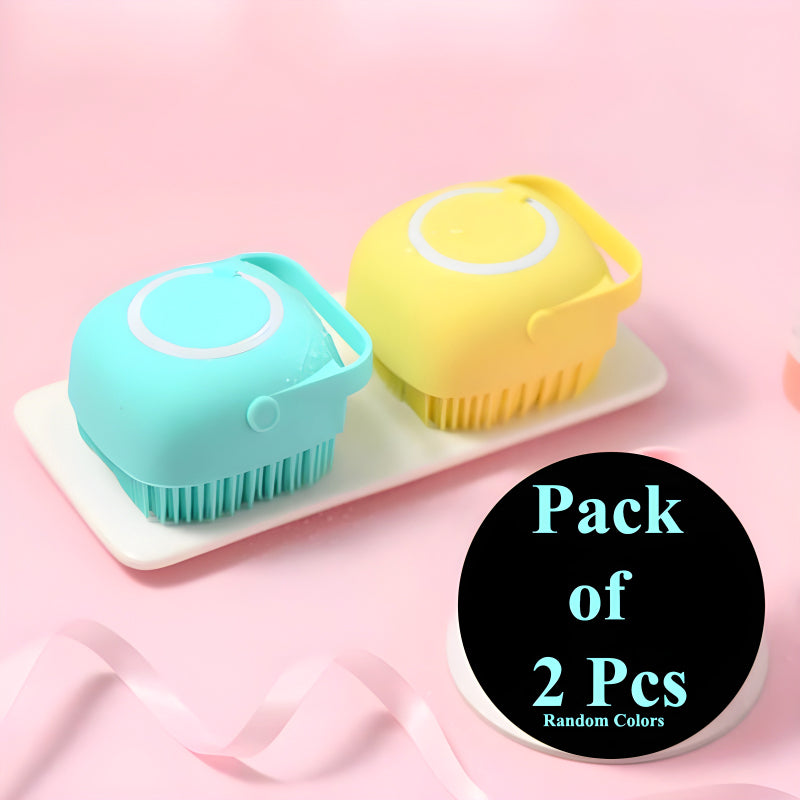 Set of 2 Soft Silicone Massage Bath Brushes with Soap Dispenser and Easy-Clean Design  Previous product  Next product