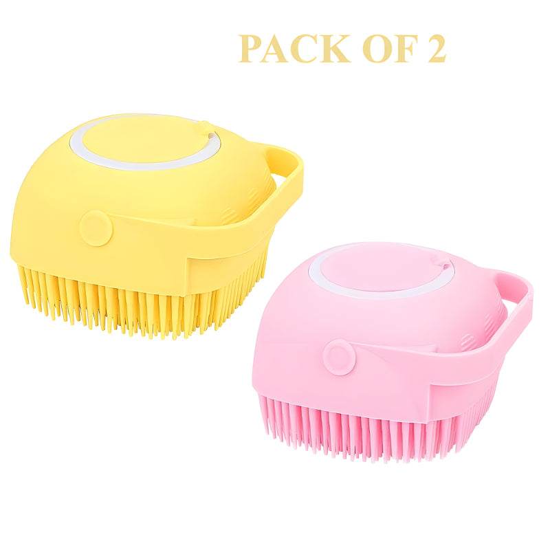 Set of 2 Soft Silicone Massage Bath Brushes with Soap Dispenser and Easy-Clean Design  Previous product  Next product