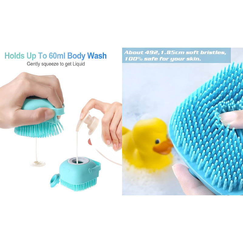 Set of 2 Soft Silicone Massage Bath Brushes with Soap Dispenser and Easy-Clean Design  Previous product  Next product